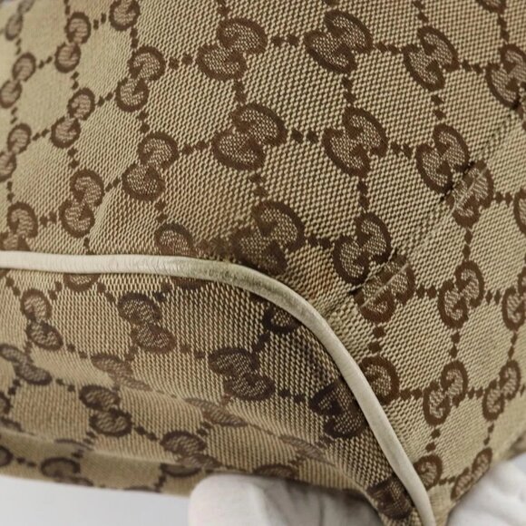 GUCCI GG Canvas Hand Bag Beige Gold 211944 Auth BA7128 - Picture 5 of 16